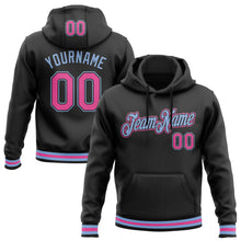 Laden Sie das Bild in den Galerie-Viewer, Uksn Individuelles Bestickt Schwarz Pink-Hellblau Sport Pullover Sweatshirt Hoodie
