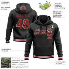 Laden Sie das Bild in den Galerie-Viewer, Uksn Individuelles Bestickt Schwarz Rot-Weiß Sport Pullover Sweatshirt Hoodie
