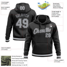 Laden Sie das Bild in den Galerie-Viewer, Uksn Individuelles Bestickt Schwarz Grau-Weiß Sport Pullover Sweatshirt Hoodie
