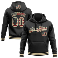 Laden Sie das Bild in den Galerie-Viewer, Uksn Individuelles Bestickt Schwarz Vintage USA Flagge-Creme Sport Pullover Sweatshirt Hoodie
