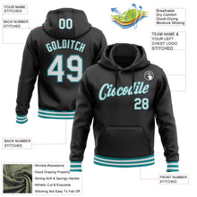 Laden Sie das Bild in den Galerie-Viewer, Uksn Individuelles Bestickt Schwarz Weiß-Petrol Sport Pullover Sweatshirt Hoodie
