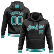 Laden Sie das Bild in den Galerie-Viewer, Uksn Individuelles Bestickt Schwarz Petrol-Weiß Sport Pullover Sweatshirt Hoodie
