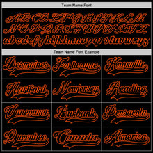 Laden Sie das Bild in den Galerie-Viewer, Uksn Individuelles Schwarz Orange Eishockey-Trikot mit Schnürkragen
