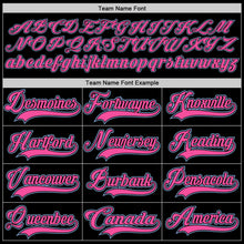 Laden Sie das Bild in den Galerie-Viewer, Uksn Individuelles Schwarz Pink-Hellblau Eishockey-Trikot mit Schnürkragen
