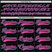 Laden Sie das Bild in den Galerie-Viewer, Uksn Individuelles Schwarz Pink-Himmelblau Eishockey-Trikot mit Schnürkragen
