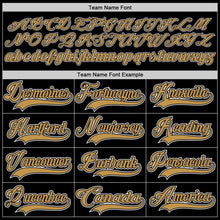 Laden Sie das Bild in den Galerie-Viewer, Uksn Individuelles Schwarz Altgold-Weiß Eishockey-Trikot

