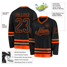 Laden Sie das Bild in den Galerie-Viewer, Uksn Individuelles Schwarz Orange Eishockey-Trikot
