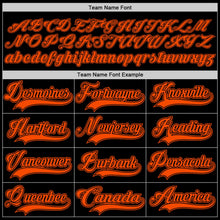 Laden Sie das Bild in den Galerie-Viewer, Uksn Individuelles Schwarz Orange Eishockey-Trikot
