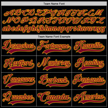 Laden Sie das Bild in den Galerie-Viewer, Uksn Individuelles Schwarz Kastanienbraun-Gold Eishockey-Trikot
