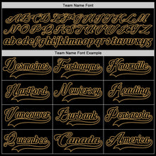 Laden Sie das Bild in den Galerie-Viewer, Uksn Individuelles Schwarz Altgold Eishockey-Trikot
