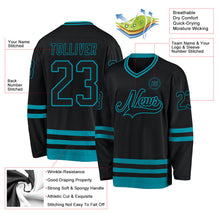 Laden Sie das Bild in den Galerie-Viewer, Uksn Individuelles Schwarz Petrol Eishockey-Trikot
