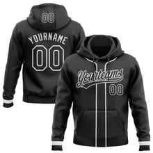 Laden Sie das Bild in den Galerie-Viewer, Uksn Individuelles Bestickt Schwarz Weiß Baseball Pullover Sweatshirt Hoodie

