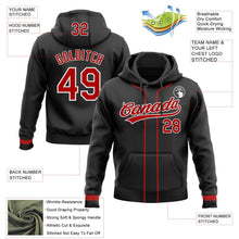 Laden Sie das Bild in den Galerie-Viewer, Uksn Individuelles Bestickt Schwarz Rot-Weiß Baseball Pullover Sweatshirt Hoodie
