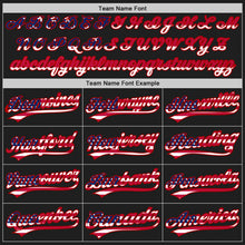 Laden Sie das Bild in den Galerie-Viewer, Uksn Individuelles Bestickt Schwarz USA Flagge-Rot Baseball Pullover Sweatshirt Hoodie
