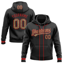 Laden Sie das Bild in den Galerie-Viewer, Uksn Individuelles Bestickt Schwarz Camouflage-Rot Baseball Pullover Sweatshirt Hoodie
