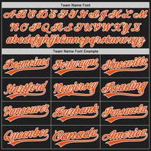 Laden Sie das Bild in den Galerie-Viewer, Uksn Individuelles Bestickt Schwarz Orange-Weiß Baseball Pullover Sweatshirt Hoodie
