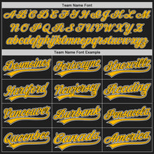 Laden Sie das Bild in den Galerie-Viewer, Uksn Individuelles Bestickt Schwarz Gold-Weiß Baseball Pullover Sweatshirt Hoodie
