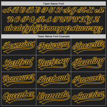 Laden Sie das Bild in den Galerie-Viewer, Uksn Individuelles Bestickt Schwarz Gold Baseball Pullover Sweatshirt Hoodie

