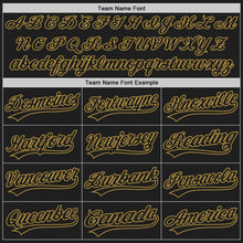 Laden Sie das Bild in den Galerie-Viewer, Uksn Individuelles Bestickt Schwarz Altgold Baseball Pullover Sweatshirt Hoodie
