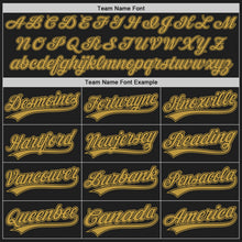 Laden Sie das Bild in den Galerie-Viewer, Uksn Individuelles Bestickt Schwarz Altgold Baseball Pullover Sweatshirt Hoodie
