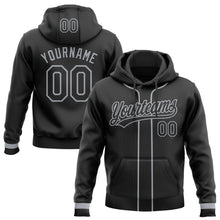 Laden Sie das Bild in den Galerie-Viewer, Uksn Individuelles Bestickt Schwarz Grau Baseball Pullover Sweatshirt Hoodie

