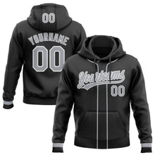 Laden Sie das Bild in den Galerie-Viewer, Uksn Individuelles Bestickt Schwarz Grau-Weiß Baseball Pullover Sweatshirt Hoodie
