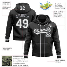 Laden Sie das Bild in den Galerie-Viewer, Uksn Individuelles Bestickt Schwarz Weiß-Grau Baseball Pullover Sweatshirt Hoodie

