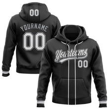 Laden Sie das Bild in den Galerie-Viewer, Uksn Individuelles Bestickt Schwarz Weiß-Grau Baseball Pullover Sweatshirt Hoodie
