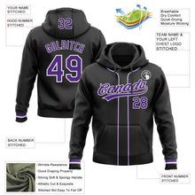 Laden Sie das Bild in den Galerie-Viewer, Uksn Individuelles Bestickt Schwarz Violett-Weiß Baseball Pullover Sweatshirt Hoodie
