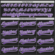 Laden Sie das Bild in den Galerie-Viewer, Uksn Individuelles Bestickt Schwarz Violett-Weiß Baseball Pullover Sweatshirt Hoodie

