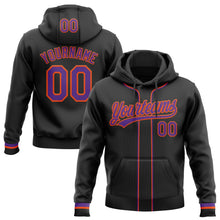 Laden Sie das Bild in den Galerie-Viewer, Uksn Individuelles Bestickt Schwarz Violett-Orange Baseball Pullover Sweatshirt Hoodie
