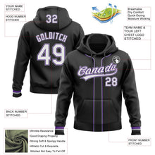 Laden Sie das Bild in den Galerie-Viewer, Uksn Individuelles Bestickt Schwarz Weiß Violett-Grau Baseball Pullover Sweatshirt Hoodie
