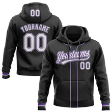 Laden Sie das Bild in den Galerie-Viewer, Uksn Individuelles Bestickt Schwarz Weiß Violett-Grau Baseball Pullover Sweatshirt Hoodie
