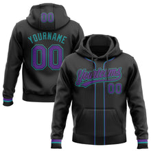 Laden Sie das Bild in den Galerie-Viewer, Uksn Individuelles Bestickt Schwarz Violett-Petrol Baseball Pullover Sweatshirt Hoodie
