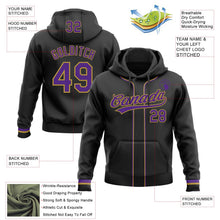 Laden Sie das Bild in den Galerie-Viewer, Uksn Individuelles Bestickt Schwarz Violett-Altgold Baseball Pullover Sweatshirt Hoodie
