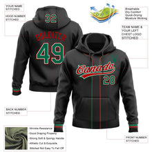 Laden Sie das Bild in den Galerie-Viewer, Uksn Individuelles Bestickt Schwarz Kelly-Grün Rot-Weiß Baseball Pullover Sweatshirt Hoodie

