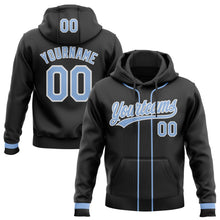 Laden Sie das Bild in den Galerie-Viewer, Uksn Individuelles Bestickt Schwarz Hellblau-Weiß Baseball Pullover Sweatshirt Hoodie
