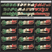 Laden Sie das Bild in den Galerie-Viewer, Uksn Individuelles Bestickt Schwarz Vintage Mexikanische Flagge-Creme Baseball Pullover Sweatshirt Hoodie
