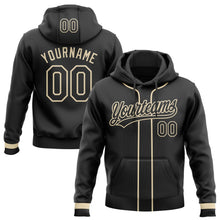 Laden Sie das Bild in den Galerie-Viewer, Uksn Individuelles Bestickt Schwarz Creme Baseball Pullover Sweatshirt Hoodie
