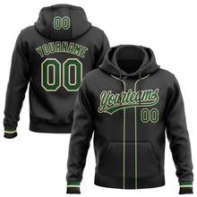 Laden Sie das Bild in den Galerie-Viewer, Uksn Individuelles Bestickt Schwarz Grün-Creme Baseball Pullover Sweatshirt Hoodie
