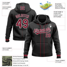 Laden Sie das Bild in den Galerie-Viewer, Uksn Individuelles Bestickt Schwarz Karmesinrot-Weiß Baseball Pullover Sweatshirt Hoodie
