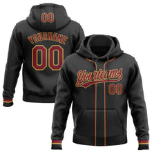 Laden Sie das Bild in den Galerie-Viewer, Uksn Individuelles Bestickt Schwarz Karmesinrot-Altgold Baseball Pullover Sweatshirt Hoodie
