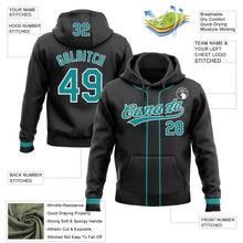 Laden Sie das Bild in den Galerie-Viewer, Uksn Individuelles Bestickt Schwarz Petrol-Weiß Baseball Pullover Sweatshirt Hoodie
