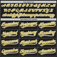 Laden Sie das Bild in den Galerie-Viewer, Uksn Individuelles Bestickt Schwarz Altgold-Weiß Baseball Pullover Sweatshirt Hoodie
