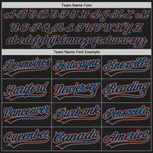 Laden Sie das Bild in den Galerie-Viewer, Uksn Individuelles Bestickt Schwarz Puderblau-Orange Baseball Pullover Sweatshirt Hoodie
