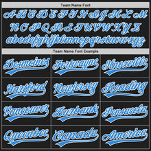 Laden Sie das Bild in den Galerie-Viewer, Uksn Individuelles Bestickt Schwarz Puderblau-Weiß Baseball Pullover Sweatshirt Hoodie
