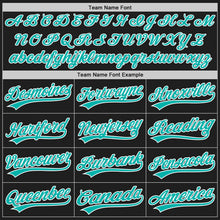 Laden Sie das Bild in den Galerie-Viewer, Uksn Individuelles Bestickt Schwarz Aqua-Weiß Baseball Pullover Sweatshirt Hoodie
