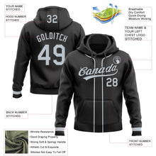 Laden Sie das Bild in den Galerie-Viewer, Uksn Individuelles Bestickt Schwarz Silber Baseball Pullover Sweatshirt Hoodie
