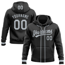 Laden Sie das Bild in den Galerie-Viewer, Uksn Individuelles Bestickt Schwarz Silber Baseball Pullover Sweatshirt Hoodie
