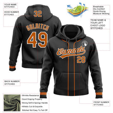 Laden Sie das Bild in den Galerie-Viewer, Uksn Individuelles Bestickt Schwarz Texas-Orange-Weiß Baseball Pullover Sweatshirt Hoodie
